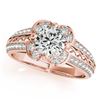 Image 1 : 0.85 CTW Certified VS/SI Diamond Solitaire Halo Ring 18K Rose Gold - REF-140M2F - 26908