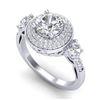 Image 1 : 2.05 CTW VS/SI Diamond Solitaire Art Deco 3 Stone Ring 18K White Gold - REF-490M9F - 37262