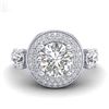 Image 2 : 2.05 CTW VS/SI Diamond Solitaire Art Deco 3 Stone Ring 18K White Gold - REF-490M9F - 37262