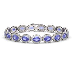 21.35 CTW Tanzanite & Diamond Bracelet White Gold 10K White Gold - REF-353V6Y - 40610