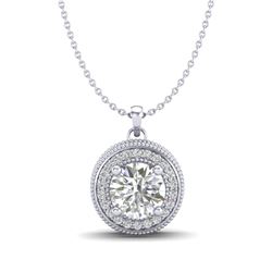 1.25 CTW VS/SI Diamond Solitaire Art Deco Stud Necklace 18K White Gold - REF-218Y2X - 37142