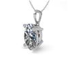 Image 2 : 0.50 CTW VS/SI Oval Diamond Designer Necklace 14K White Gold - REF-81M3F - 38406