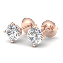 1.50 CTW VS/SI Diamond Solitaire Art Deco Stud Earrings 18K Rose Gold - REF-309R3K - 37302