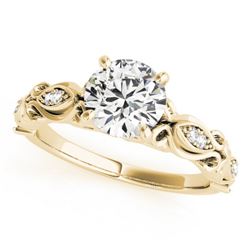 0.85 CTW Certified VS/SI Diamond Solitaire Antique Ring 18K Yellow Gold - REF-196A7V - 27272