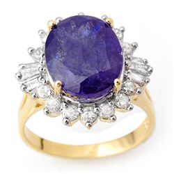 8.03 CTW Tanzanite & Diamond Ring 14K Yellow Gold - REF-285K6W - 10428