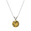 Image 4 : 1.53 CTW Certified Intense Yellow SI Diamond Solitaire Necklace 10K White Gold - REF-285M2F - 36806