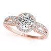 Image 1 : 1 CTW Certified VS/SI Diamond Solitaire Halo Ring 18K Rose Gold - REF-192M7F - 26806
