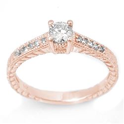 0.70 CTW Certified VS/SI Diamond Solitaire Ring 14K Rose Gold - REF-81K5W - 13615