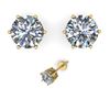 Image 2 : 1.05 CTW VS/SI Diamond Stud Solitaire Earrings 18K Yellow Gold - REF-178M2F - 35824