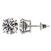 Image 2 : 3.05 CTW Certified H-SI/I Quality Diamond Solitaire Stud Earrings 10K White Gold - REF-645M2F - 3669