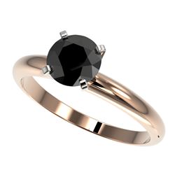 1.25 CTW Fancy Black VS Diamond Solitaire Engagement Ring 10K Rose Gold - REF-39F5N - 32907