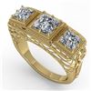 Image 2 : 2 CTW Past Present Future VS/SI Princess Diamond Ring 18K Yellow Gold - REF-481A6V - 36070