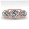 Image 1 : 2 CTW Past Present Future VS/SI Diamond Ring 18K Rose Gold - REF-421V6Y - 36062