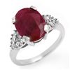 Image 2 : 4.74 CTW Ruby & Diamond Ring 10K White Gold - REF-63N6A - 12817