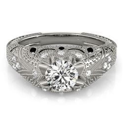 0.97 CTW Certified VS/SI Diamond Solitaire Antique Ring 18K White Gold - REF-226H2M - 27264