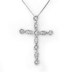0.45 CTW Certified VS/SI Diamond Necklace 18K White Gold - REF-63A8V - 11369