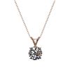 Image 4 : 1.04 CTW Certified H-SI/I Quality Diamond Solitaire Necklace 10K Rose Gold - REF-147M2F - 36751