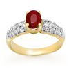 Image 1 : 1.50 CTW Ruby & Diamond Ring 10K Yellow Gold - REF-52H7M - 13368