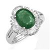 Image 1 : 3.08 CTW Emerald & Diamond Ring 18K White Gold - REF-96M7F - 13255