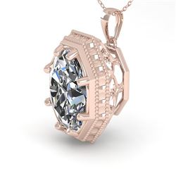 1 CTW VS/SI Oval Cut Diamond Solitaire Necklace 18K Rose Gold - REF-287R7K - 35999