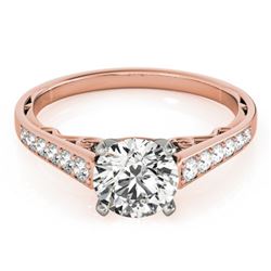 0.85 CTW Certified VS/SI Diamond Solitaire Ring 18K Rose Gold - REF-110N7A - 27511