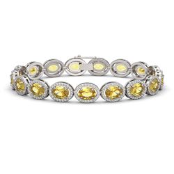 20.36 CTW Fancy Citrine & Diamond Bracelet White Gold 10K White Gold - REF-246X7R - 40643