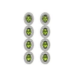 5.88 CTW Tourmaline & Diamond Earrings White Gold 10K White Gold - REF-121W3H - 40523