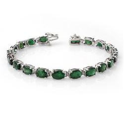 16.25 CTW Emerald Bracelet 10K White Gold - REF-94R5K - 13872