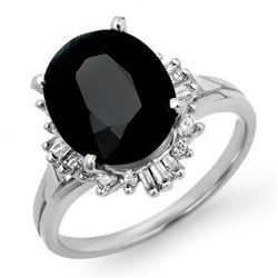 3.20 CTW Blue Sapphire & Diamond Ring 14K White Gold - REF-62X2R - 13081