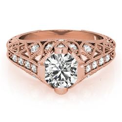 1.25 CTW Certified VS/SI Diamond Solitaire Antique Ring 18K Rose Gold - REF-384A2V - 27313