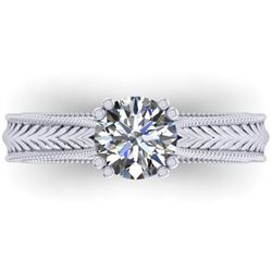1.06 CTW Solitaire Certified VS/SI Diamond Ring 14K White Gold - REF-286N6A - 38535