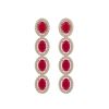 Image 1 : 6.47 CTW Ruby & Diamond Earrings Rose Gold 10K Rose Gold - REF-114Y2X - 40506