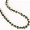 Image 2 : 52.15 CTW Emerald & Diamond Necklace Rose Gold 10K Rose Gold - REF-655M3F - 40554