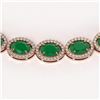 Image 4 : 52.15 CTW Emerald & Diamond Necklace Rose Gold 10K Rose Gold - REF-655M3F - 40554