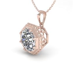 0.50 CTW Certified VS/SI Diamond Necklace 18K Rose Gold - REF-97N3A - 35990