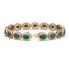 Image 2 : 22.89 CTW Emerald & Diamond Bracelet Rose Gold 10K Rose Gold - REF-291N5A - 40602
