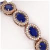 Image 4 : 15.2 CTW Sapphire & Diamond Bracelet Rose Gold 10K Rose Gold - REF-244Y2X - 40458