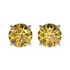 Image 1 : 1.54 CTW Certified Intense Yellow SI Diamond Solitaire Stud Earrings 10K White Gold - REF-192A2V - 3
