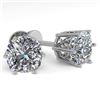 Image 1 : 1.0 CTW VS/SI Cushion Cut Diamond Stud Solitaire Earrings 18K White Gold - REF-178X2R - 35832