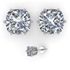 Image 2 : 1.0 CTW VS/SI Cushion Cut Diamond Stud Solitaire Earrings 18K White Gold - REF-178X2R - 35832
