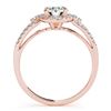 Image 2 : 1 CTW Certified VS/SI Diamond Solitaire Halo Ring 18K Rose Gold - REF-192M7F - 26806