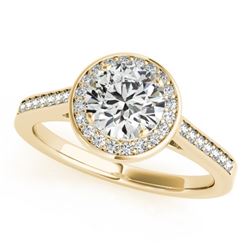 1.93 CTW Certified VS/SI Diamond Solitaire Halo Ring 18K Yellow Gold - REF-620A5V - 26364