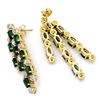 Image 2 : 4.03 CTW Emerald & Diamond Earrings 14K Yellow Gold - REF-109Y3X - 14279