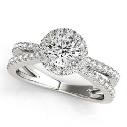 2 CTW Certified VS/SI Diamond Solitaire Halo Ring 18K White Gold - REF-509R5K - 26626
