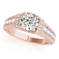 1.25 CTW Certified VS/SI Diamond Solitaire Antique Ring 18K Rose Gold - REF-224M2F - 27400