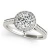 0.75 CTW Certified VS/SI Diamond Solitaire Halo Ring 18K White Gold - REF-132V7Y - 26356