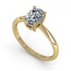 Image 2 : 1.01 CTW Oval Cut VS/SI Diamond Engagement Designer Ring 18K Yellow Gold - REF-282M6F - 32410