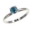 Image 2 : 0.50 CTW Certified Intense Blue SI Diamond Solitaire Engagement Ring 10K White Gold - REF-58M2F - 32
