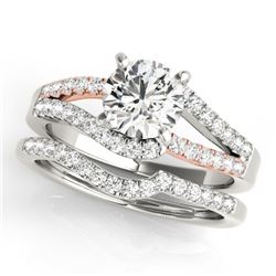 1.36 CTW Certified VS/SI Diamond Solitaire 2Pc Set 14K White & Rose Gold - REF-229N8A - 31961