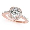 Image 2 : 1.18 CTW Certified VS/SI Diamond 2Pc Wedding Set Solitaire Halo 14K Rose Gold - REF-209M3F - 30997